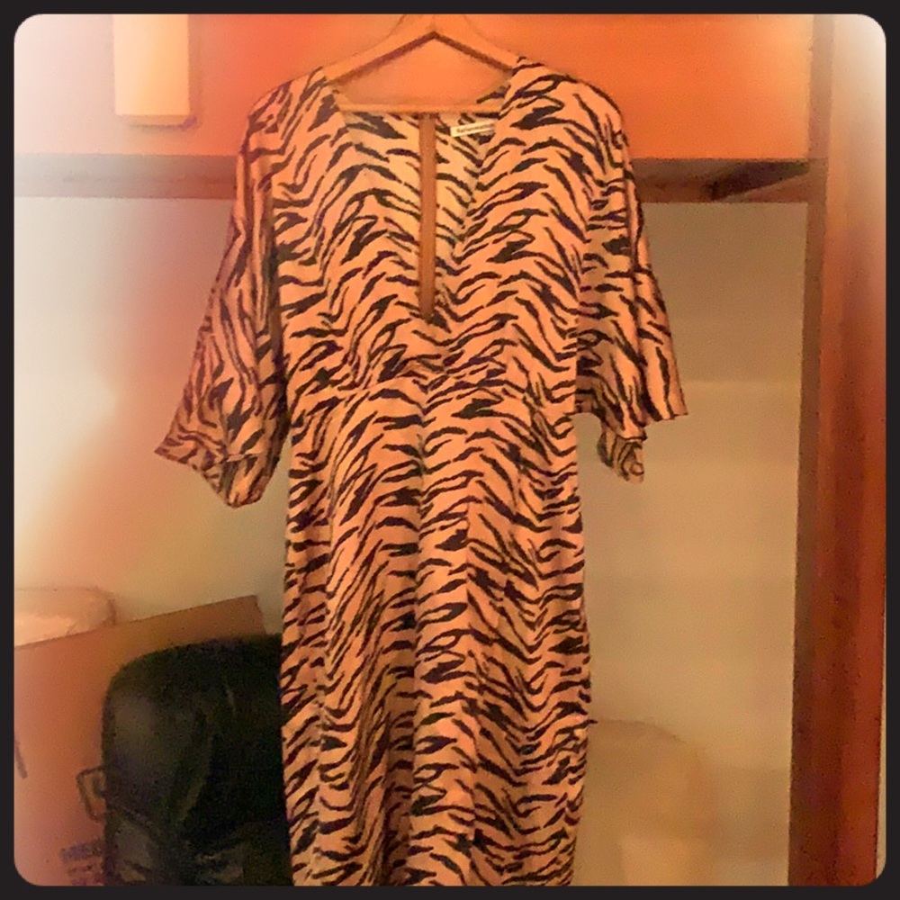 Reformation silky Tiger-print cocktail dress